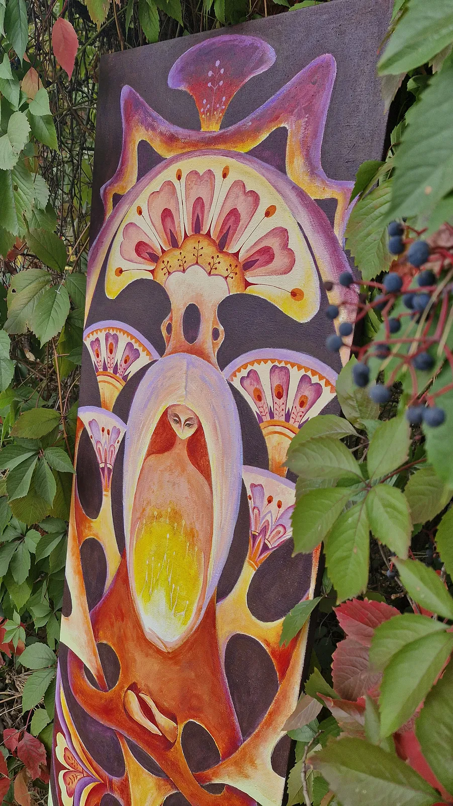 Image of Fire of the Soul by Oksana Lopokha, size: 162x51, made of Acrylic on canvas, Painting medium, from Ukraine, part of the The Myth of the Inner World series, priced at $1200 Photo 3 of 3.