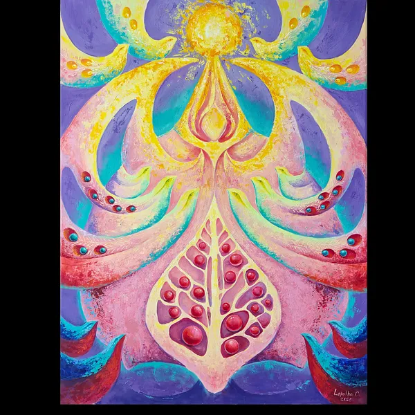 Image of Chirping by Oksana Lopokha, size: 74x100, made of Acrylic, Painting medium, from Ukraine, part of the "Figures" series, priced at $1100
