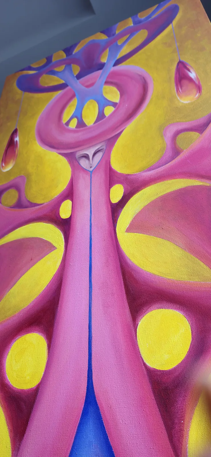 Image of The Source Within by Oksana Lopokha, size: 162x51cm, made of acrylic, Painting medium, from Ukraine, part of the The Myth of the Inner World series, priced at $1200 Photo 6 of 7.