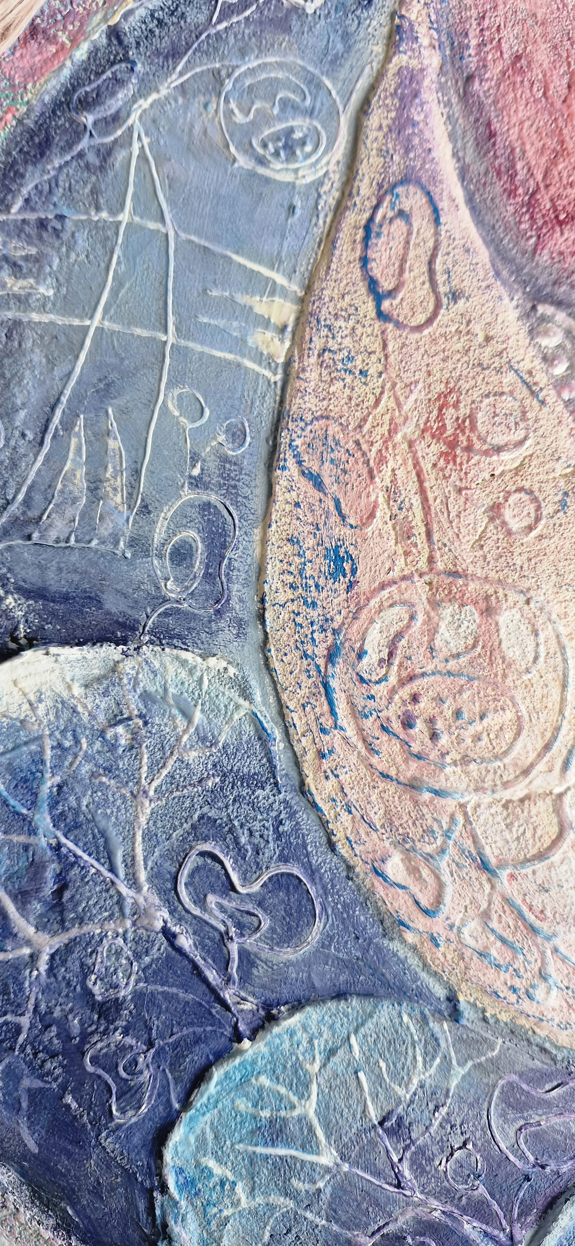 Image of Frosty Motifs by Oksana Lopokha, size: 40x50, made of Acrylic, contours - mixed media, Painting medium, from Ukraine, part of the "Figures" series, priced at $560 Photo 4 of 5.