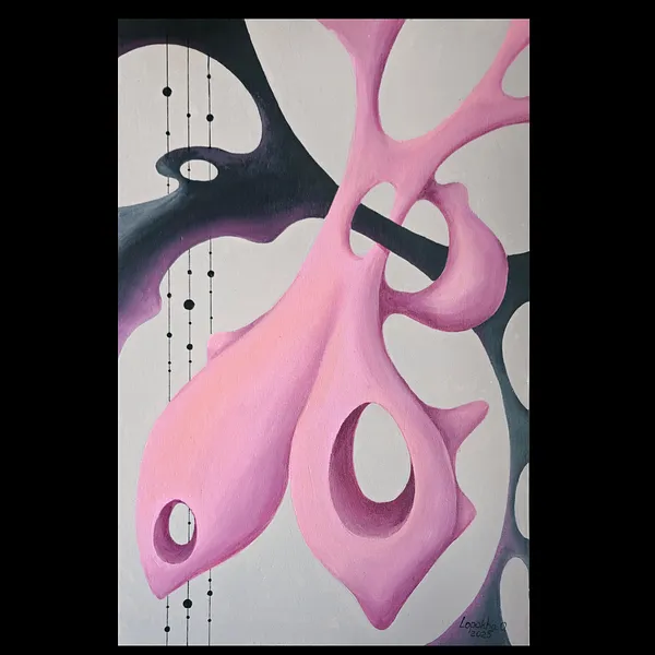 Image of Harmony mutation by Oksana Lopokha, size: 40x60cm, made of Acrylic on primed MDF, Painting medium, from Ukraine, part of the Vectors Within series, priced at $430