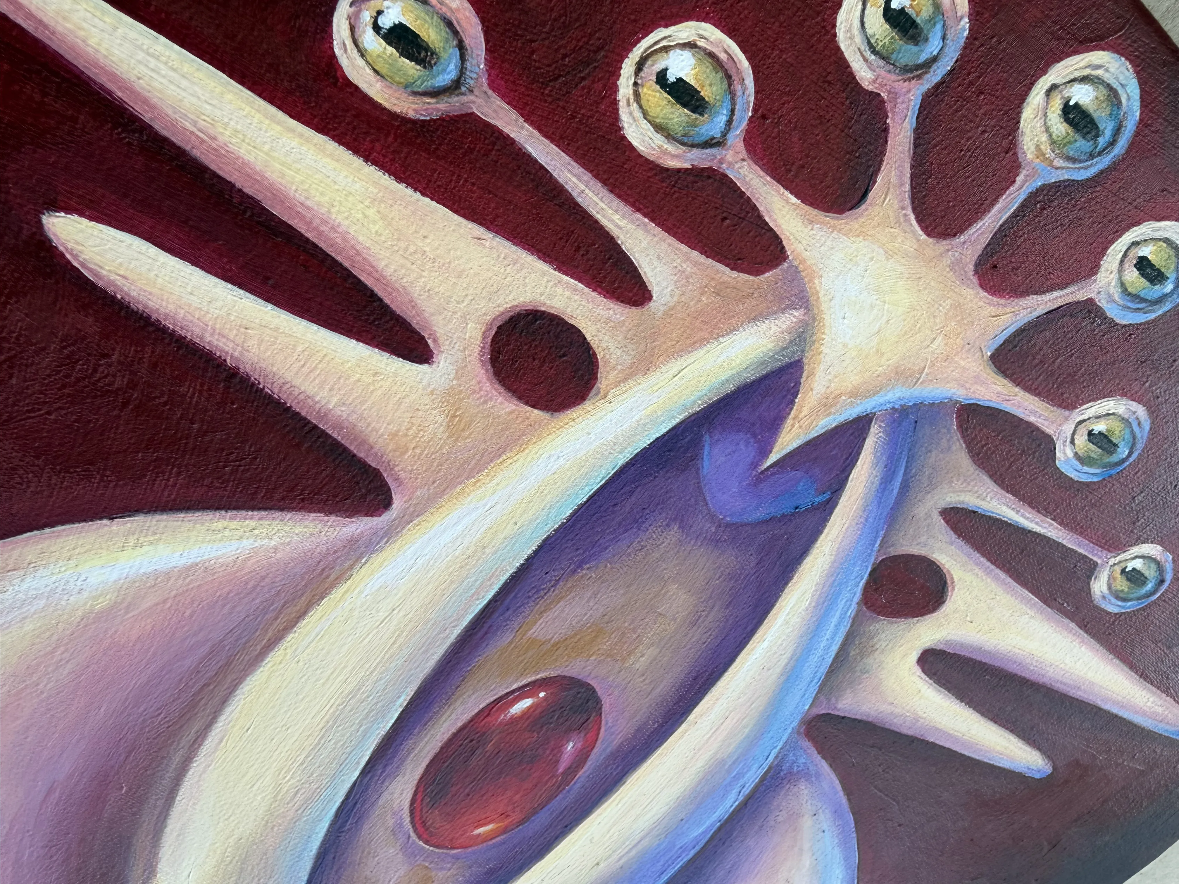 Image of A Curator's View by Oksana Lopokha, size: 45х49, made of Acrylic, MDF, Painting medium, from Ukraine, part of the Keepers series, priced at $650 Photo 3 of 5.