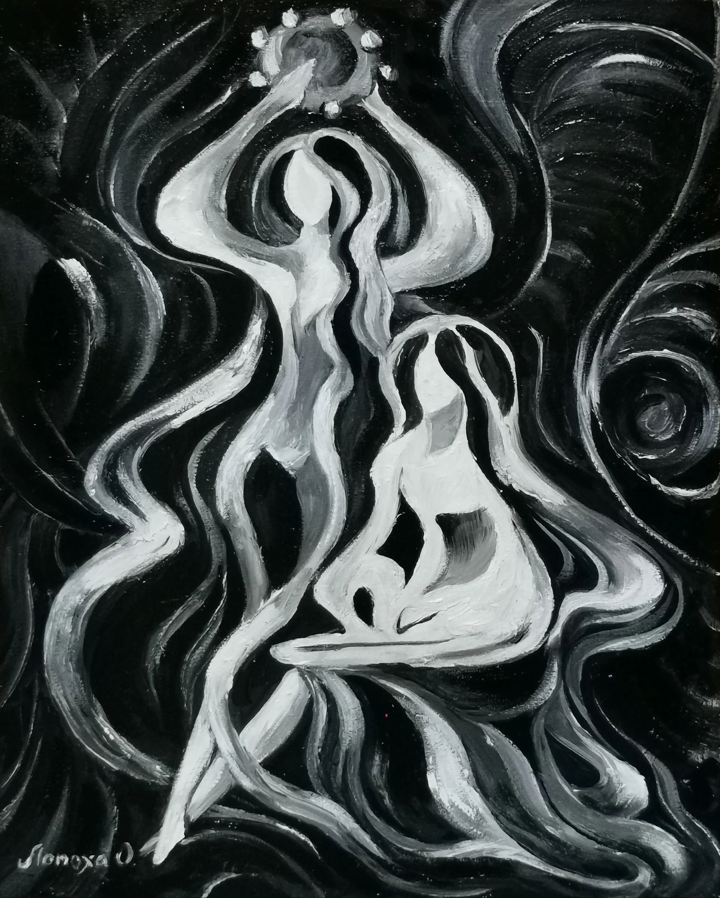 Image of Harmony of Flow 2 by Oksana Lopokha, size: 30х40см, made of Oil on canvas, Painting medium, from Ukraine, part of the Ритм і рух series, priced at $350