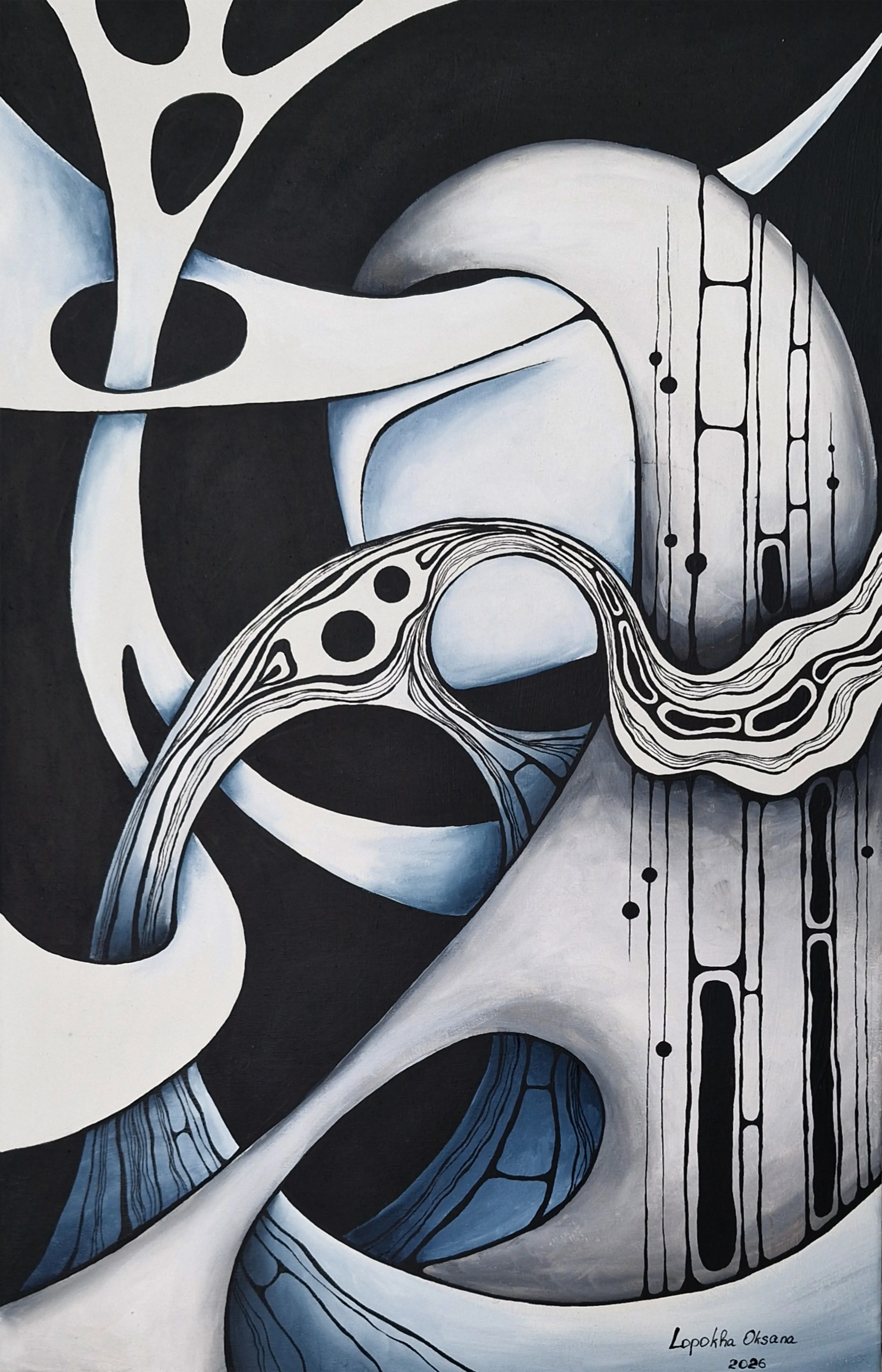 Image of Inner Echo 4 by Oksana Lopokha, size: 50х80, made of Acrylic on canvas, Painting medium, from Ukraine, part of the Внутрішнє відлуння series, priced at $650 Photo 1 of 5.