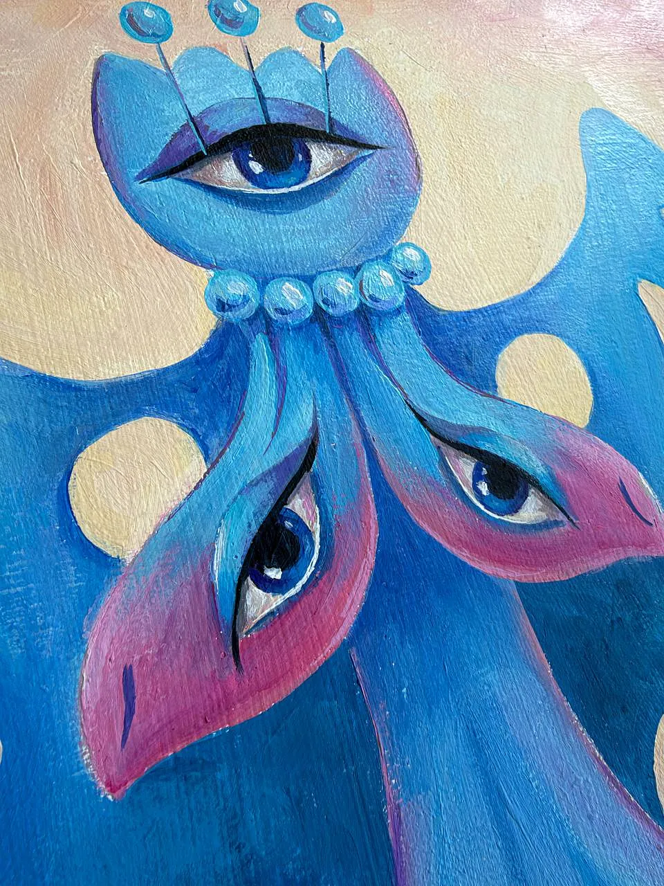 Image of Дивитися у відповідь by Oksana Lopokha, size: 42х46, made of Акрил, полотно, Живопис medium, from Україна, part of the Хранителі series, priced at $550 Photo 4 of 4.