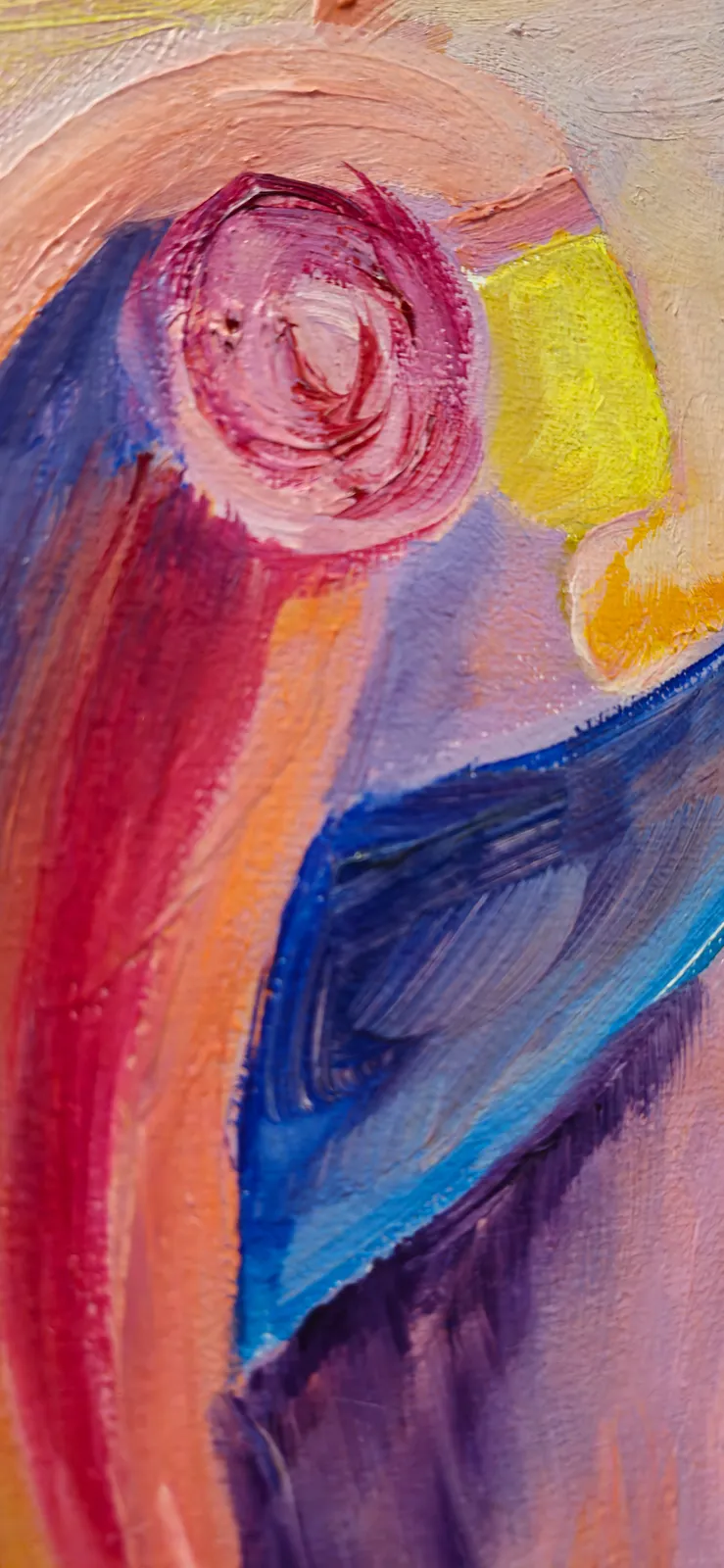 Image of Birth of Light by Oksana Lopokha, size: 50x20, made of Oil on canvas, Painting medium, from Ukraine, part of the "Figures" series, priced at $400 Photo 3 of 4.